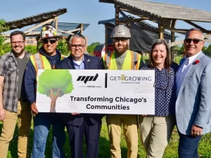 Workers receiving an award for Transforming Chicago's Communities